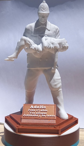 Estatua Bombero Voluntario Impresa En 3d