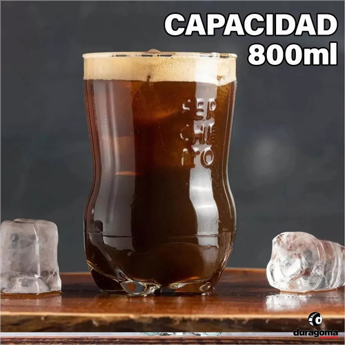 Imagen 3 de 6 de Vaso Fernet Ferchetto Botella Cortada Vidrio Individual
