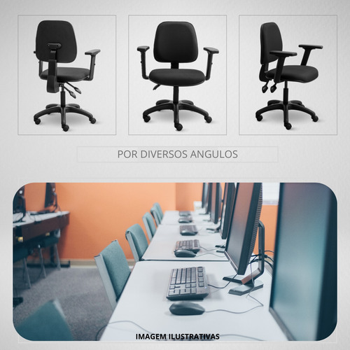 Cadeira Escritório Executiva Ergofit Presidente Giratória Ergonômico Rodinhas Regulavel Estofado Diretor Encosto Preta
