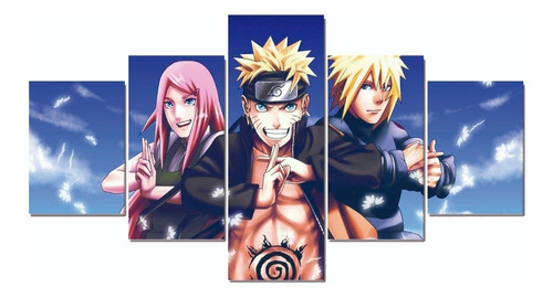 Cuadros Decorativos 5 Piezas Naruto 134x72cms