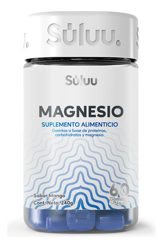 Magnesio 60 Gomitas Súluu 100 Mg Sabor Mango