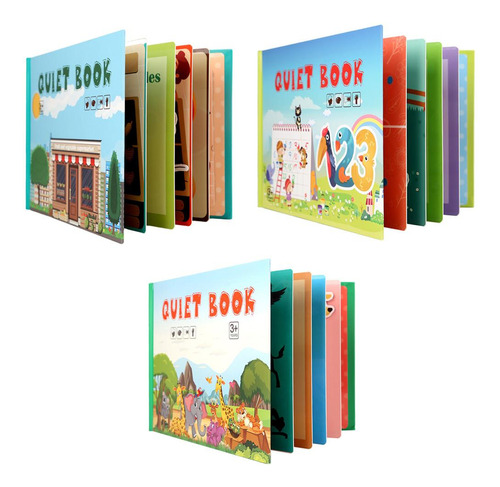 Juego De Rompecabezas Montessori Quiet Book Matching De 3 Pi