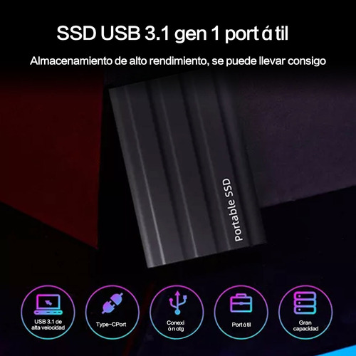 Disco Duro Externo De Ultra Alta Velocidad Ssd 1tb Rojo