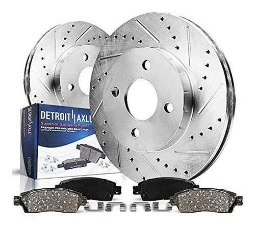 Kits De Frenos - Detroit Axle - Front Drilled Slotted Rotors