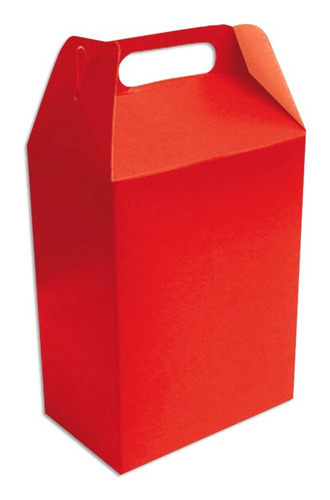 10 Cajas Dulceros Color Rojo Fiesta Carton Aguinaldos Bolo