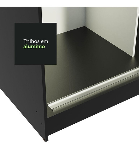 Ropero Madesa Reno 3 Puertas Corredizas Color Negro/Blanco