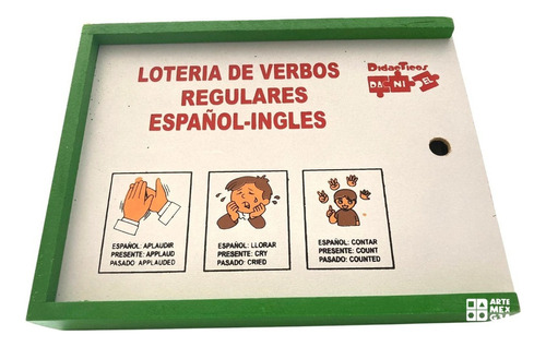 Lotería Verbos Regulares Español Ingles Juegos Didácticos
