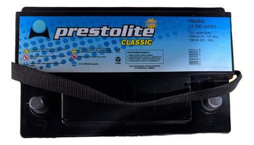 Bateria Prestolite 12x75 Reforzada Classic Derecho