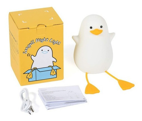 Lámpara De Pato Recargable Luz Nocturna Infantil Usb Color De La Estructura Blanco