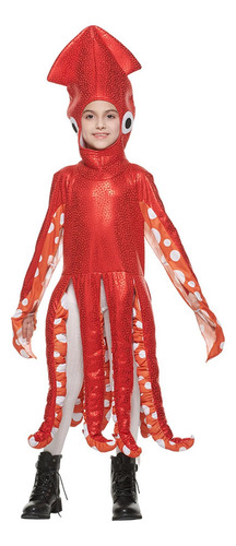 Disfraz De Calamar Para Niños, Color Rojo, Disfraz De