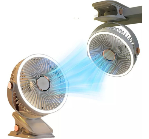 Mini Ventilador De Clip Portátil Recargable Ajustable 360°