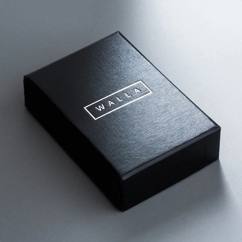 Billetera Walla Wallets Stone Black & Bx Doble Rfid