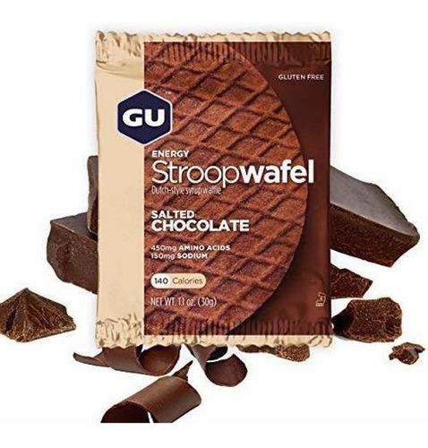 Gu Energy Stroopwafel Waffle Nutrición Deportiva, Chocolate