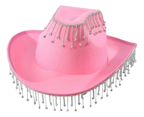 Sombrero Vaquero Estilo Western Para Mujer Con Borla Brillan