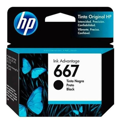 Imagen 1 de 9 de Cartucho Tinta Hp 667 Negro 1275 2374 2375 2376 2775 6475