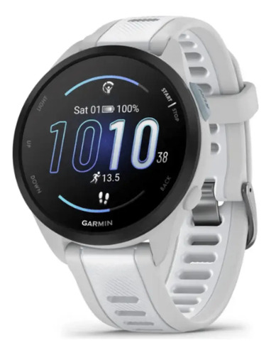 Relógio Garmin Forerunner 165 com Monitor Cardíaco de Pulso e GPS Branco e Cinza