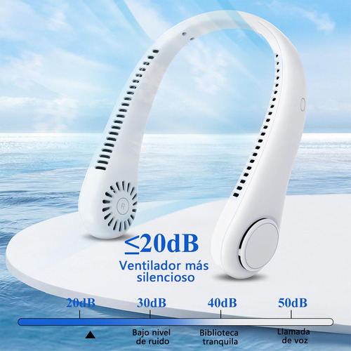 Ventilador De Cuello Portátil Recargable Con 3 Velocidades Rosa