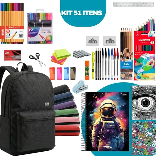 Material Escolar Completo Masculino Volta As Aulas 51 Itens