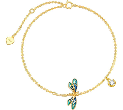 Sisgem Pulsera De Libélula De Oro Real De 10 Quilates Para M