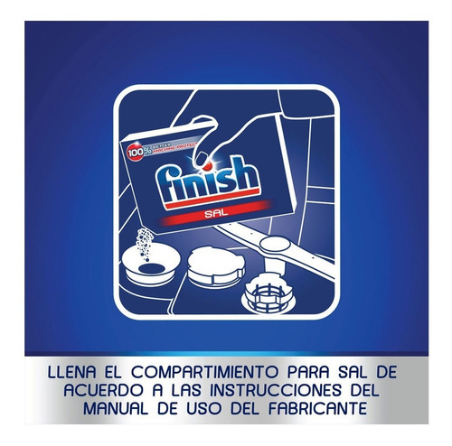 Imagen 7 de 7 de Combo Finish Sal Especial Lavavajillas Automatico 2 Kg X 6