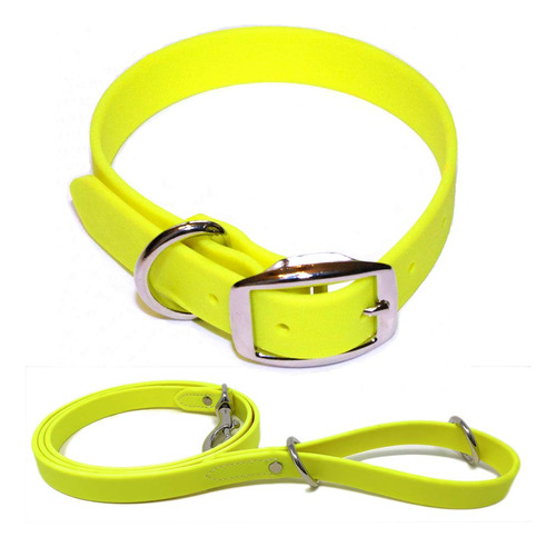 Conjunto De Collar Y Correa Para Perro Grande Amarillo
