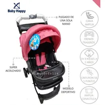 Comprar Coche Para Bebe Con Ruedas Todo Terreno Babyhappy Yodie 3 Color Rosa Color del chasis Rosado