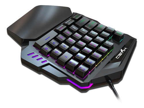 Hxsj J50 Teclado De Jogos Com Uma Mão 35 Teclas Led Backligh