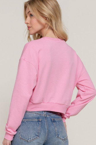 Sudadera De Manga Larga Con Cuello Redondo Mujer