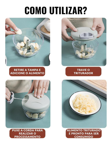 Clink Processador De Alimentos Manual 3 Lâminas Triturador