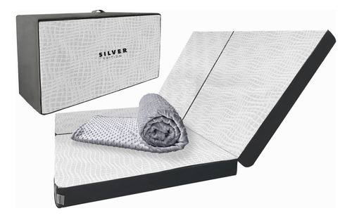 Pack Colchón King Size Plegable Silver Edition + Cobija Blanco