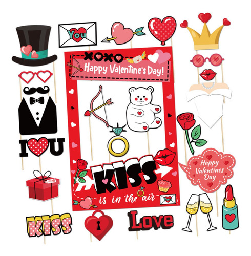 Marco De Accesorios Para Fotos Del Día De Valentín,