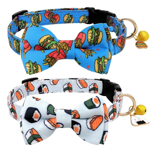 Kudes 2 Pack Collares Para Perros Con Estampado Con Pajarita