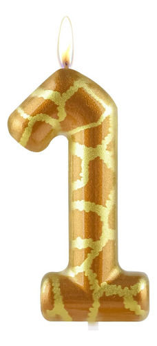 Número 1 Velas De 1er Cumpleaños Jiraffe Gold Birthday Vela