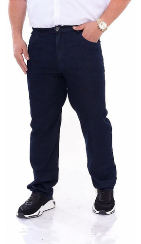 Calça Jeans Plus Size Masculina Tradicional Com Lycra