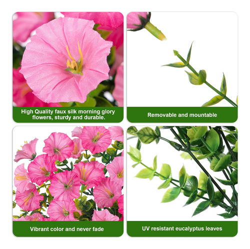 Hi 2 Peças De Flores Artificiais Penduradas Para Plantas Ao