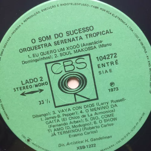 Lp - Orquestra Serena Tropical - O Som Do Sucesso