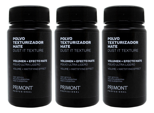 Primont Kit X3 Polvo Texturizador Mate Dust It Volumen