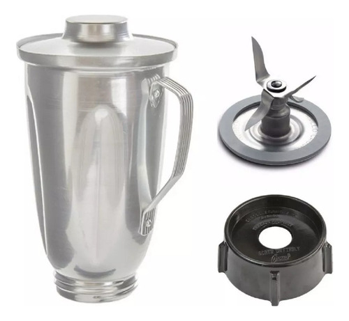 Vaso De Aluminio Para Licuadoras Oster Ideal Para Licuados Malteadas Frapes Smoothies, Cuchilla Original, Base Original