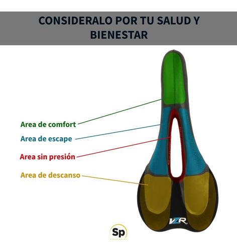 Asiento Negro/azul Vzr Para Bicicleta Ruta / Montaña