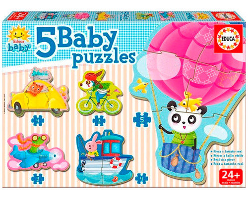 5 Baby Puzzle Rompecabezas Para Bebes Animales Al Volante 18