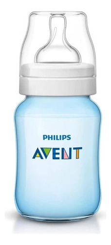 Biberón Válvula Anticólicos Azul 9oz Avent 260 Ml Color Azul Claro