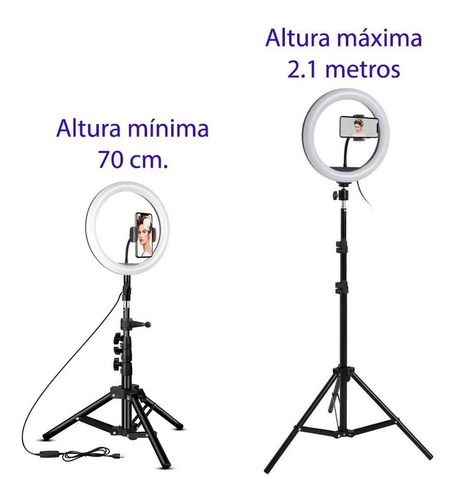 Aro De Luz Led Grande 30cm 12 Con Tripode 2.1m Tik Tok