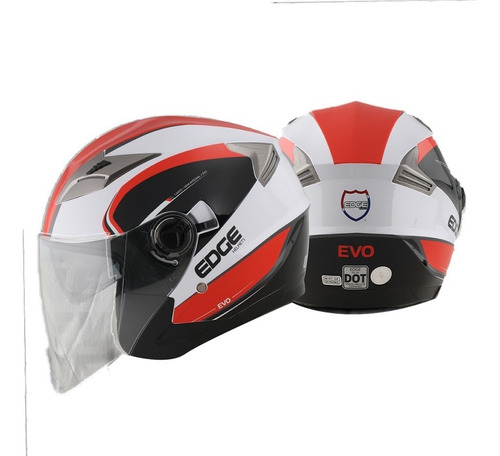 Casco Semi Integral Jaguar Evo Rojo Con Blanco