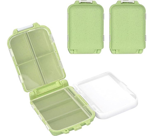 Skycase Organizador De Píldoras, [2 Unidades] Pastilleros Color Verde Claro