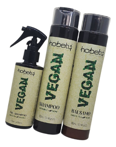 Tratamento Vegan Pre Sh 150ml Sh 300ml Balsamo 300ml Hobety