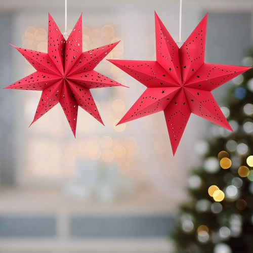 Linterna De Papel Con Estrella De 9 Puntas Para Decorar Boda