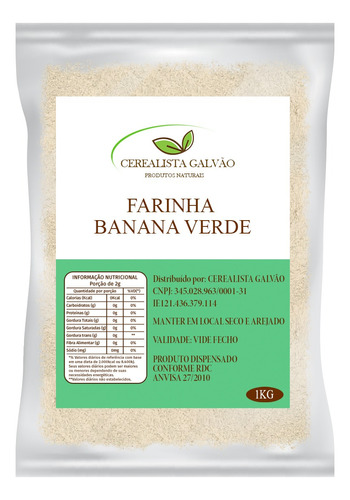 Farinha De Banana Verde 1kg Alta Qualidade