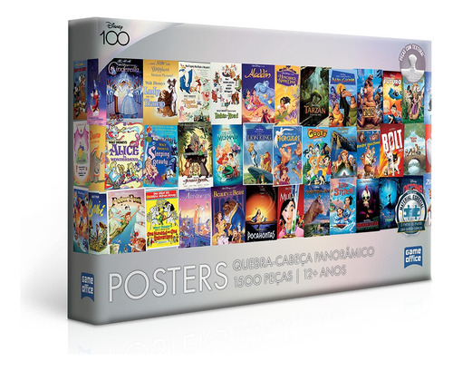 Quebra-cabeça Game Office Disney Posters 100 Anos 1500 Peças Toyster