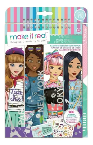 Cuaderno De Diseño De Moda Digital – Set Con Plantillas Y Pegatinas Para Jóvenes Diseñadoras, Regalo Creativo