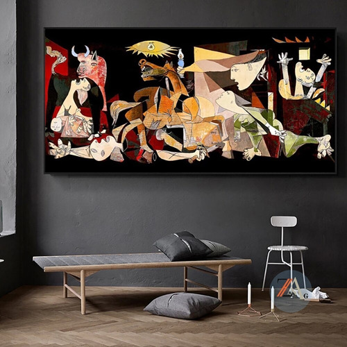 Cuadro- Guernica Pablo Picasso-color 2 Canvas 180x90 Cm.